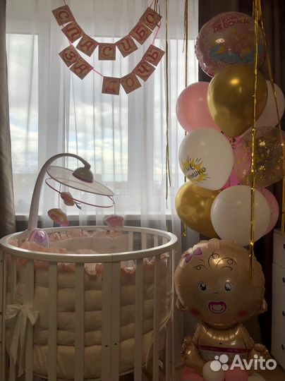 005 Бортики и балдахин в кроватку для девочки