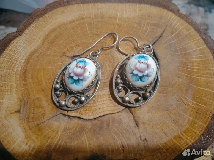 Серьги финифть