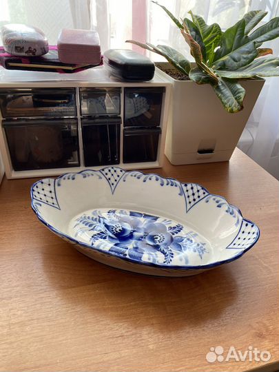 Блюдо/салатник Гжель