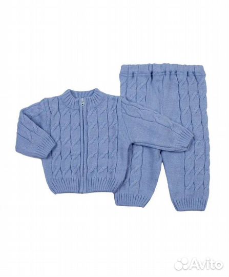 Детский вязаный шерстяной комплект для малыша