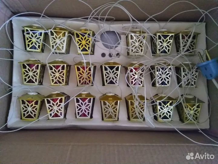 Ёлочная гирлянда СССР Золотой фонарик