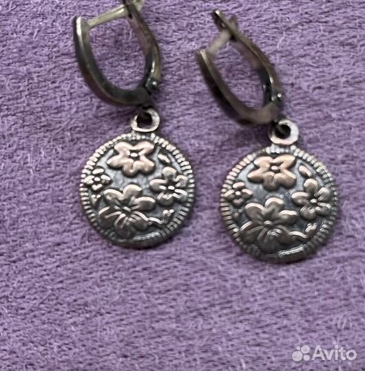Серьги серебро