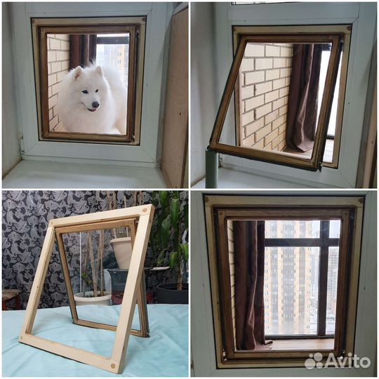 Дверца (лаз) для собак и кошек в балконную дверь