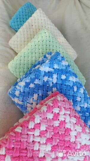 Плед детский вязаный ручная работа 75х95