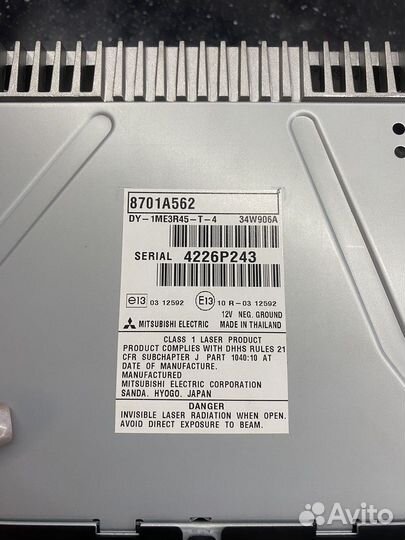 Штатная магнитола mitsubishi asx