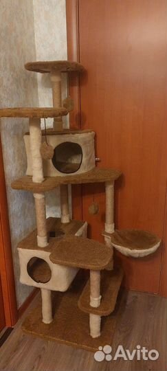 Домик для кошки с когтеточкой, игровой комплекс