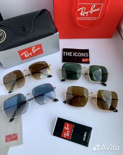 Очки ray ban square коричневые