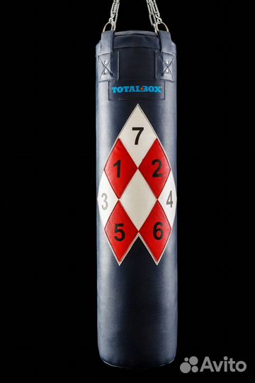 Мешок кожаный боксерский с разметкой 45 кг Totalbox смкр 30х120-45