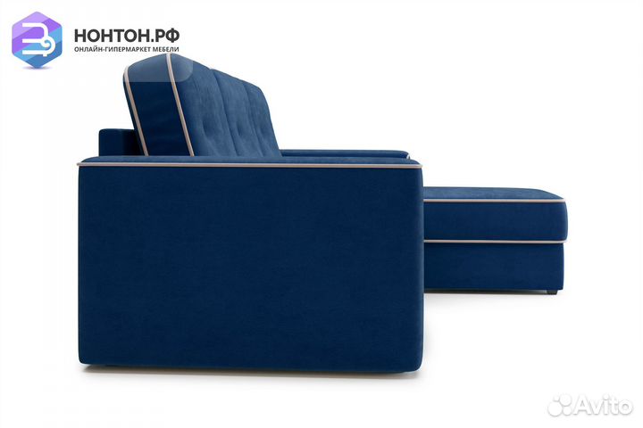 Диван угловой дельфин Берген темно-синий