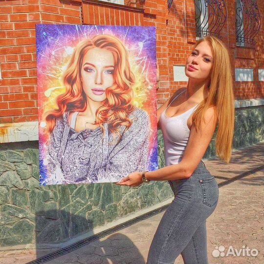 Портрет по фото на холсте