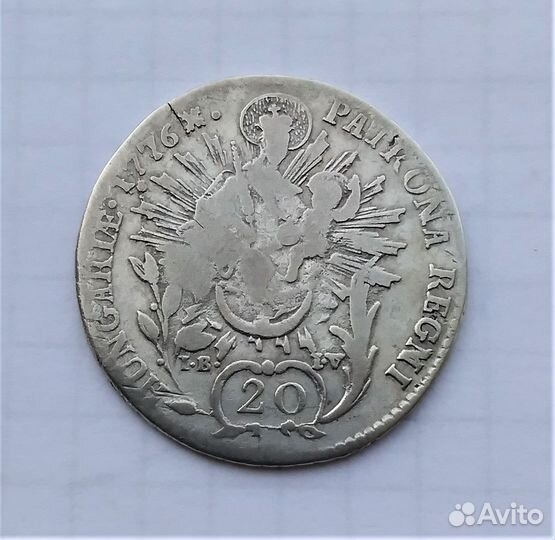 Венгрия / 20 крейцеров 1776 г. / серебро