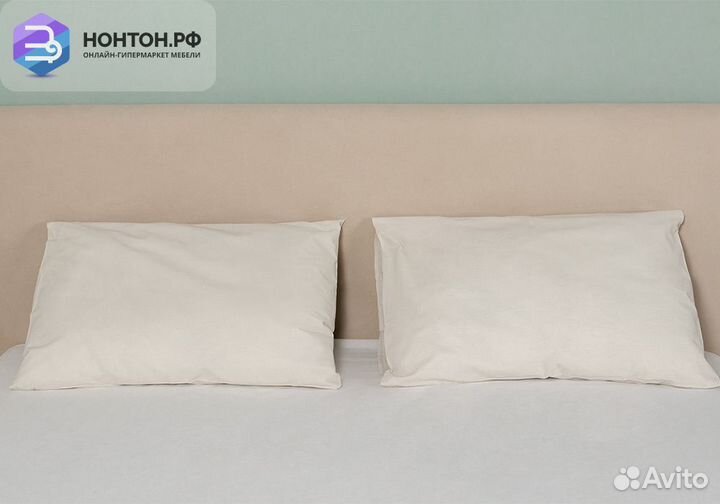 Кровать Микаса светло-бежевая / шоколадная