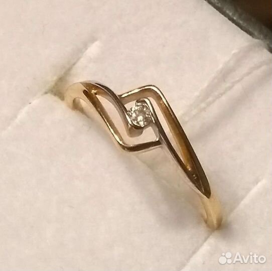 585 кольцо р.16 с бриллиантом 0,028ct Новое