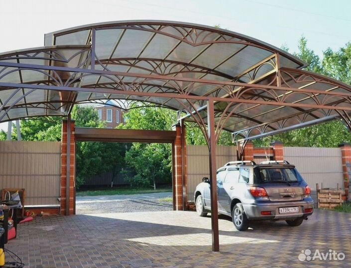 Навесы из поликарбоната под авто