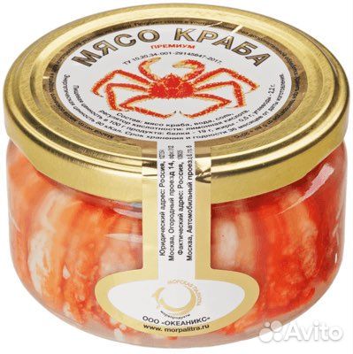 Консервированная фаланга Камчатского краба ж/б