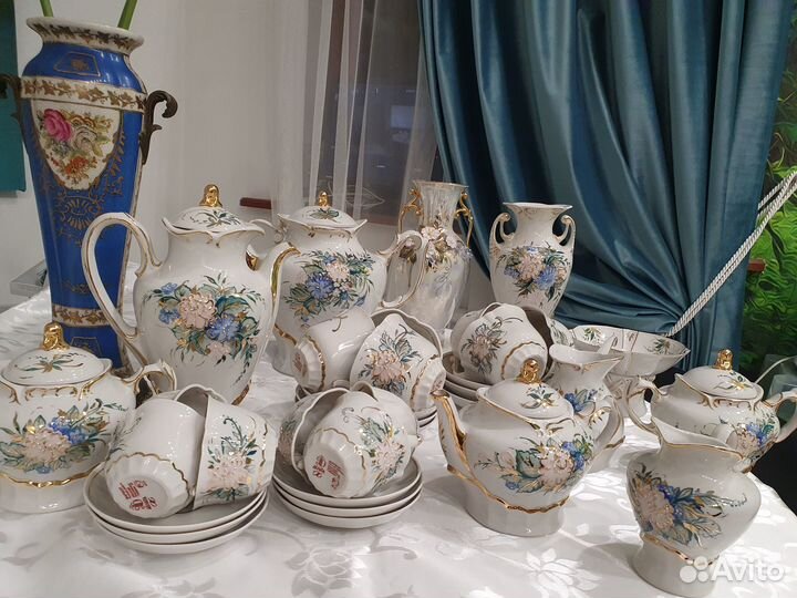 Сервиз чайный и сервиз кофейный. Тончайший фарфор