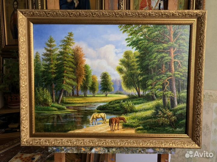 Картина маслом на холсте лошади