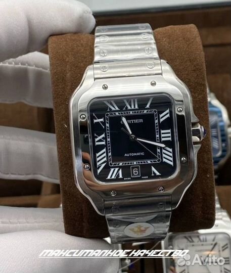 Мужские часы Cartier Santos черные