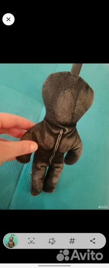 Брелок на сумку мишка джинсовый