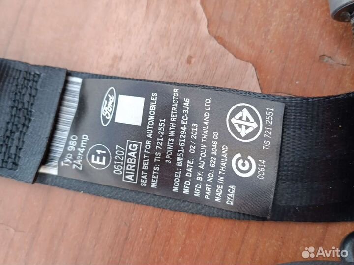 Ремни безопасности Форд Фокус 3