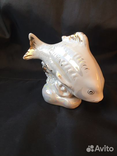 Фарфоровая Рыба Карп Дулево 1958г