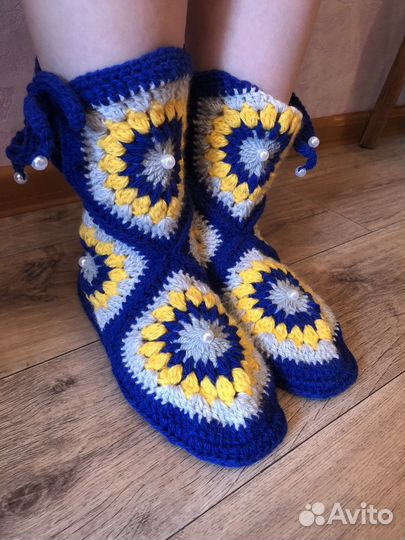 Вязанные сапожки