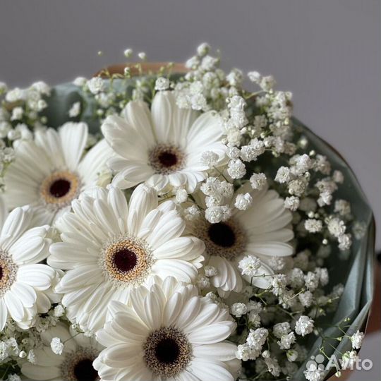 Букет из гермини и нежная гипсофила