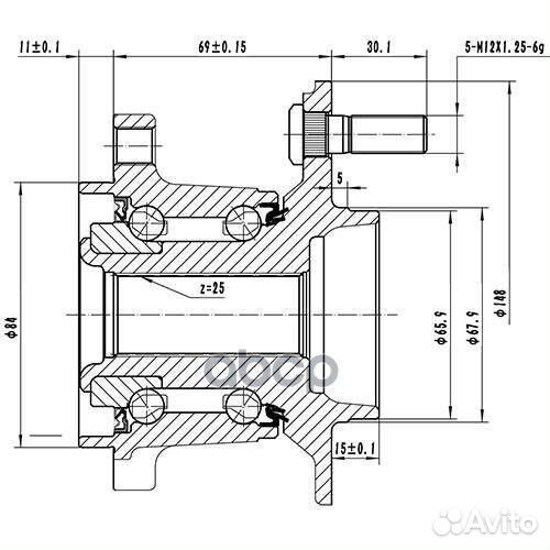 Ступица задняя зад лев Z89154R Zikmar