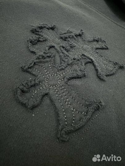 Свитшот Chrome Hearts черный с нашивными крестами