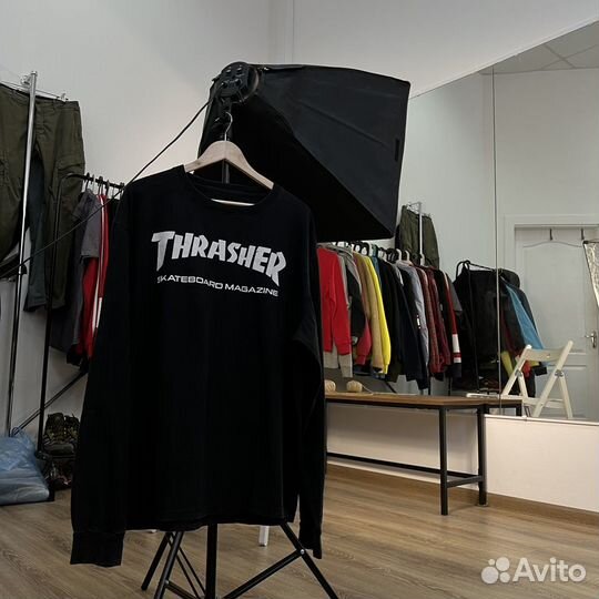 Лонгслив Thrasher Skateboarding y2k Off-white Rare