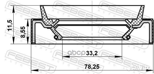 Сальник привода 33.2X78.25X8.55X11.5 95JBS35780