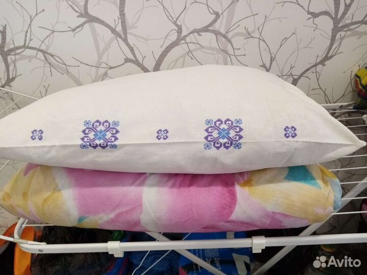 Подушка+наволочка +одеяло+пододеяльник
