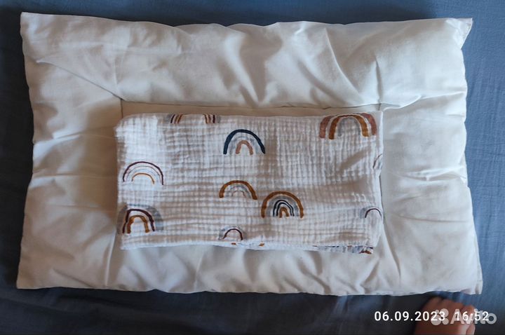Детская подушка,плед,наволочка из муслина