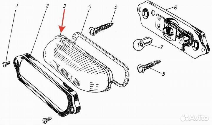 Стекло плафона освещения салона Москвич 401, газ 2