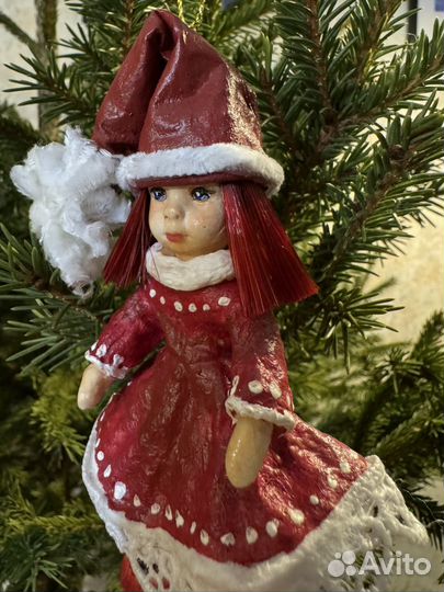 Ватные елочные игрушки ручная работа