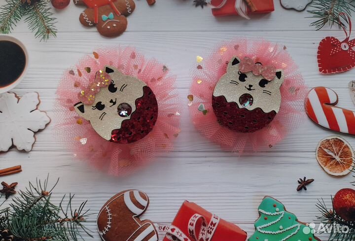 Бантики с котопончиками