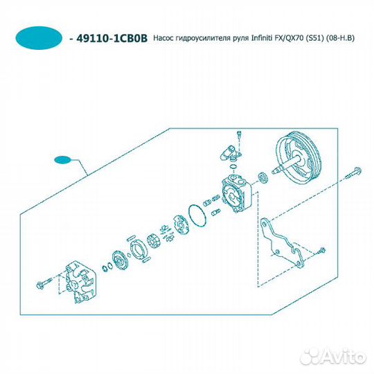 Насос гидроусилителя infiniti FX/QX70, 49110-1CB0B