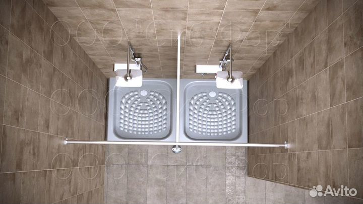 Сантехнические перегородки Душевые экраны Тип 1-1