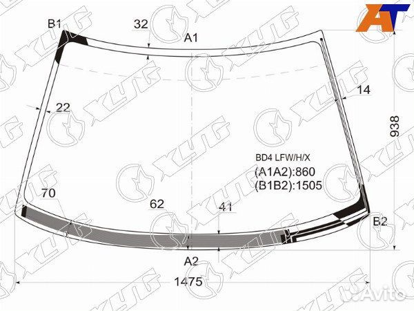 Стекло лобовое subaru legacy 1993-1998
