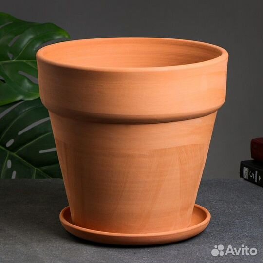 Горшок цветочный керамический, 8л, терракот
