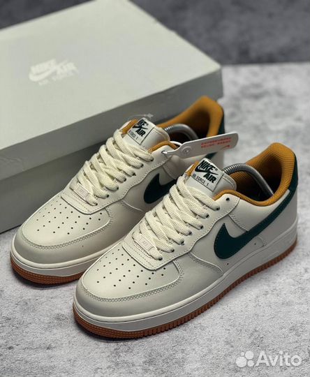 Кроссовки Nike Air Force 1 Light Brown Green (Арт.42406)