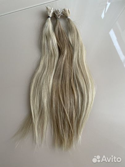 Волосы для наращивания 40 см блонд