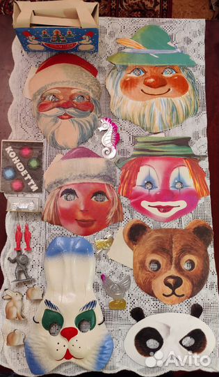 Новогодние маски СССР солдатики зайцы