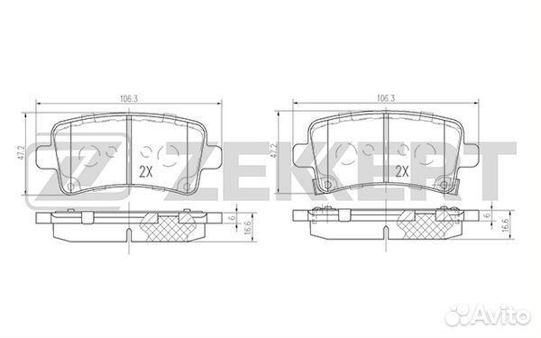 Колодки торм. диск. задн. Chevrolet Malibu (V300) 12- Opel Insignia 08- Saab 9-5 (YS3G) 10