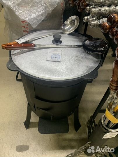 Казан чугунный 12л с разборной печкой