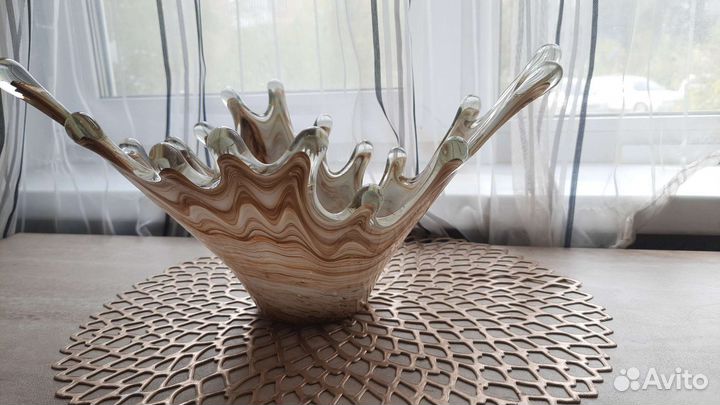 Ваза гутное стекло 70-е СССР галицкое мурано