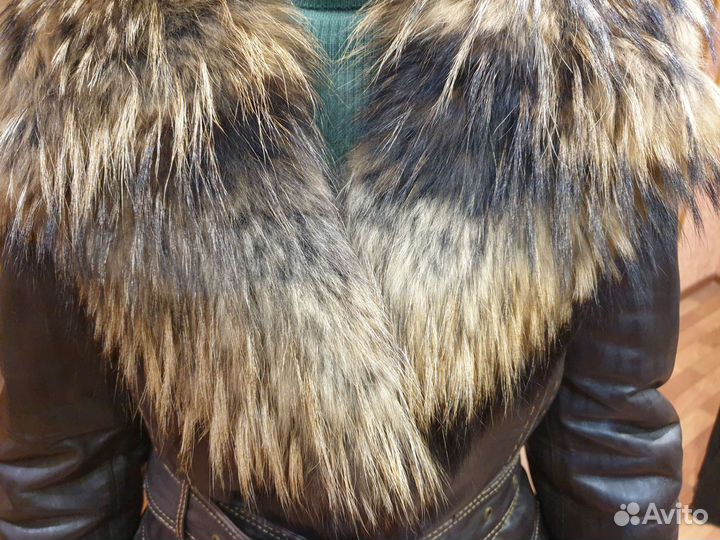 Кожаная дубленка