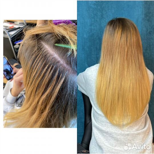 Коррекция наращенных волос