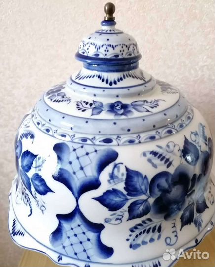 Лампа настольная гжель