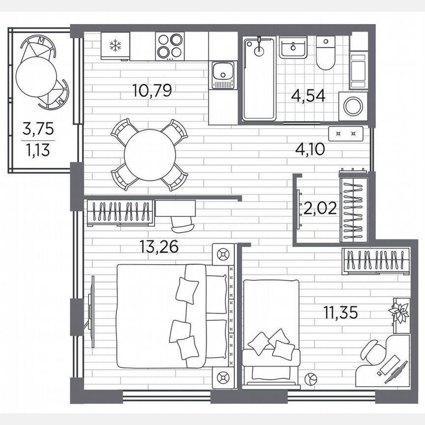 2-к. квартира, 47,2 м², 2/5 эт.